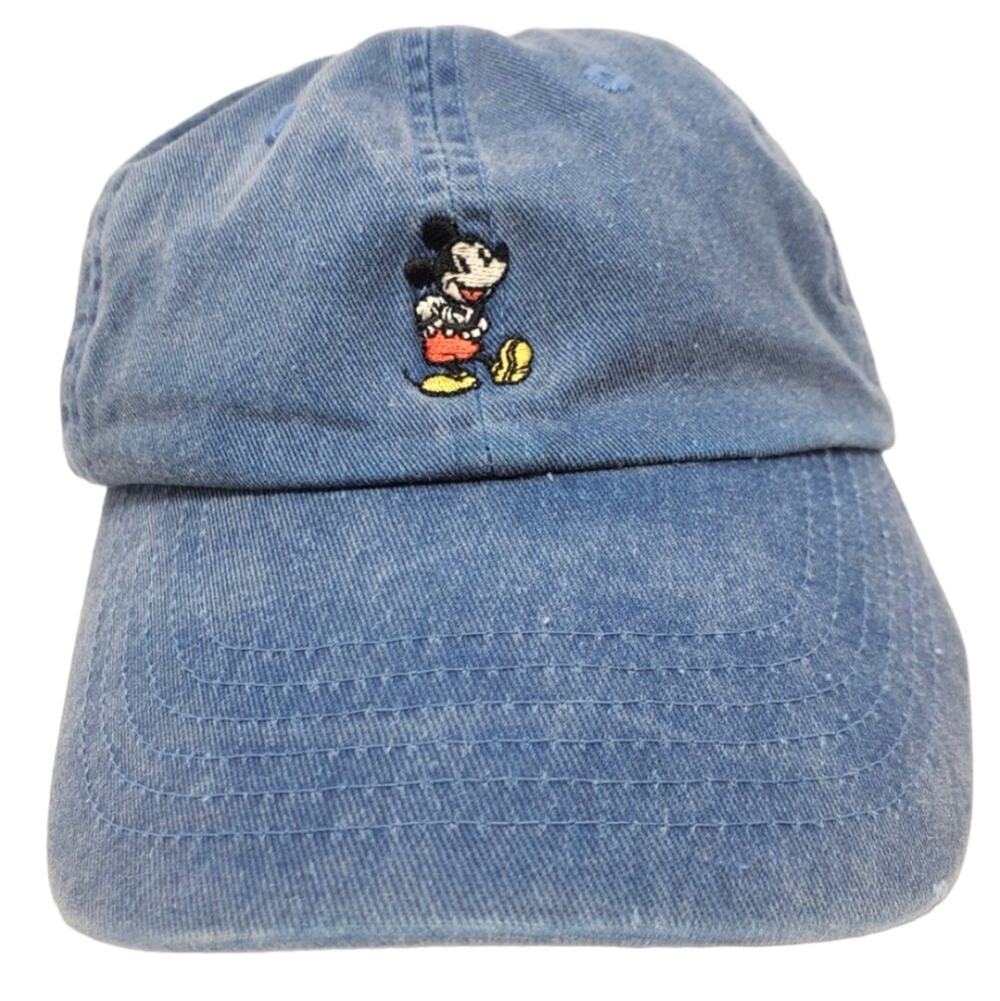 Disney Parks Mickey Mouse Denim Distressed Dad Hat